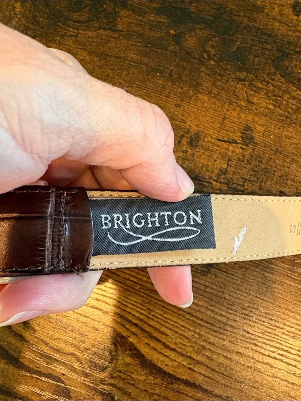 Brighton Brown and Tan Leather Belt Silver Buckle Size Small‎ 28